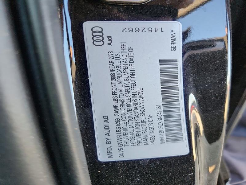 2025 Audi A5 მანქანა იყიდება აუქციონზე, vin: WAU1BCFUXSN042351, აუქციონის ნომერი: 78544065