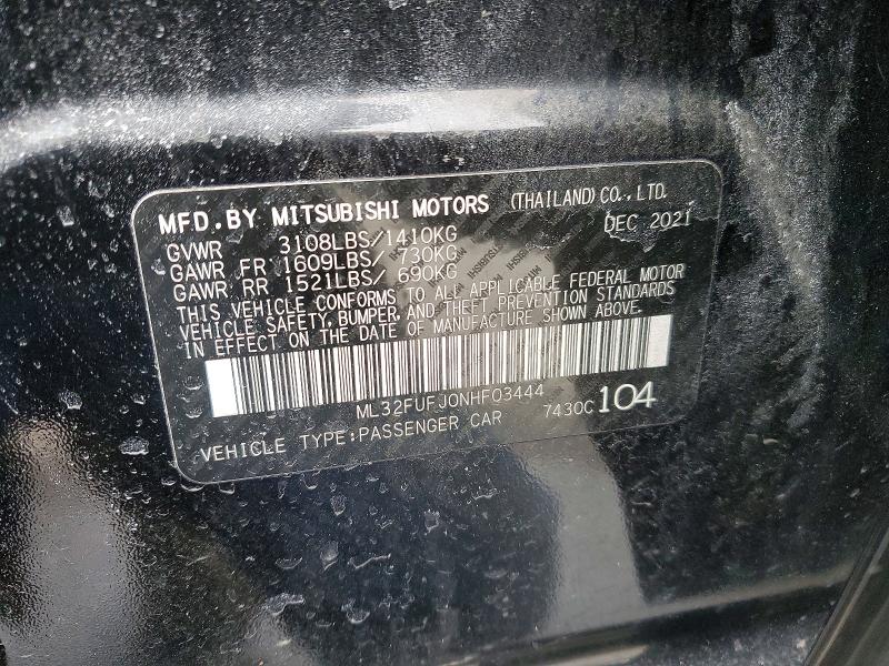Продаж на аукціоні авто 2022 Mitsubishi Mirage, vin: ML32FUFJ0NHF03444, номер лоту: 76276765