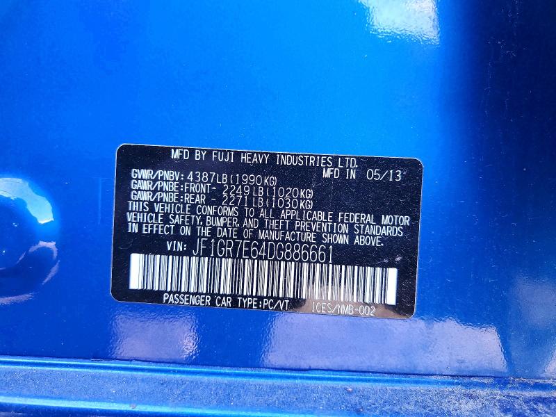 Продаж на аукціоні авто 2013 Subaru Impreza, vin: JF1GR7E64DG886661, номер лоту: 77806705