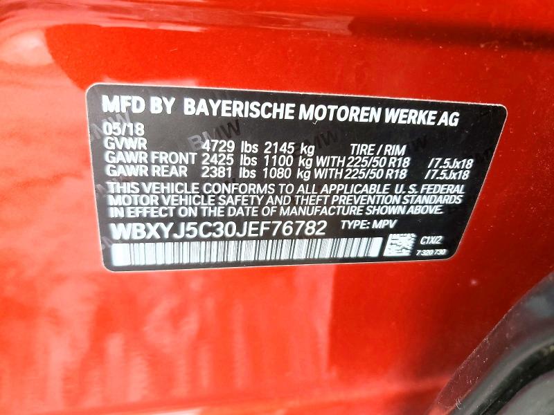 Aukcja sprzedaży 2018 Bmw X2, vin: WBXYJ5C30JEF76782, numer aukcji: 78493335