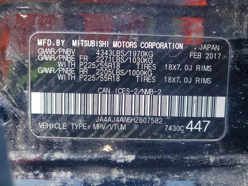 Aukcja sprzedaży 2017 Mitsubishi Rvr, vin: JA4AJ4AW6HZ607582, numer aukcji: 97611145
