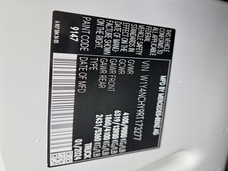 78405885 :رقم المزاد ، W1Y4NCHY9RT173277 vin ، 2024 Mercedes Benz Sprinter مزاد بيع