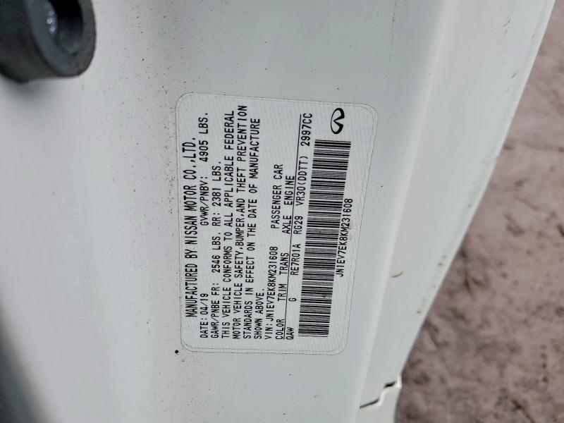 77277755 :رقم المزاد ، JN1EV7EK8KM231608 vin ، 2019 Infiniti Q60 مزاد بيع