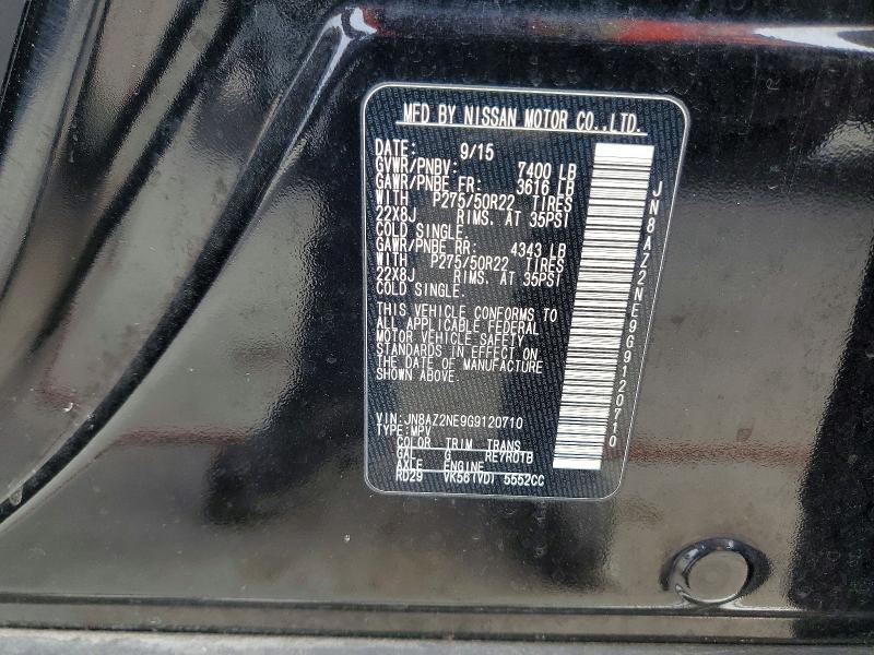 2016 Infiniti Qx80 მანქანა იყიდება აუქციონზე, vin: JN8AZ2NE9G9120710, აუქციონის ნომერი: 75931675