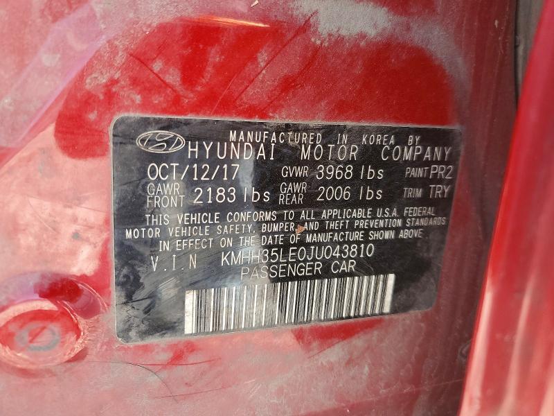 Aukcja sprzedaży 2018 Hyundai Elantra Gt, vin: KMHH35LE0JU043810, numer aukcji: 78128785