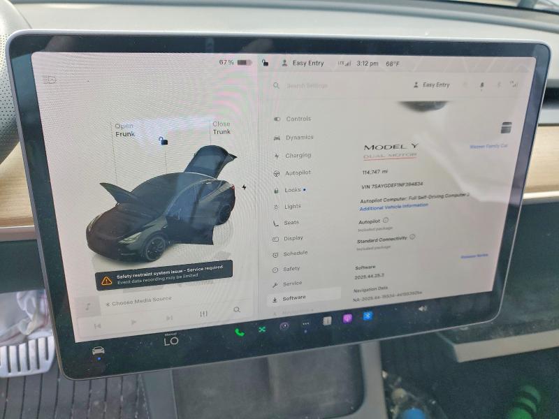 2022 Tesla Model Y მანქანა იყიდება აუქციონზე, vin: 7SAYGDEF1NF394834, აუქციონის ნომერი: 76286015