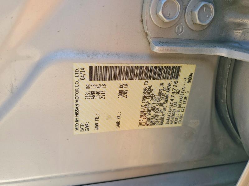 Продаж на аукціоні авто 2014 Nissan Maxima, vin: 1N4AA5AP5EC474726, номер лоту: 77218985