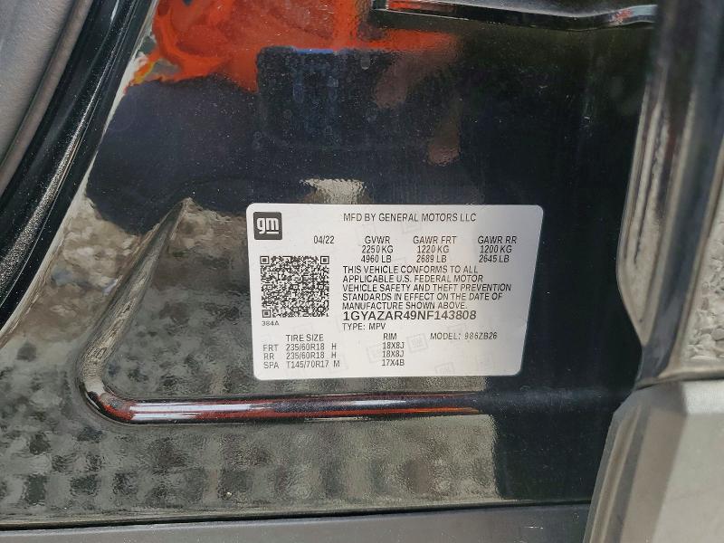 Aukcja sprzedaży 2022 Cadillac Xt4, vin: 1GYAZAR49NF143808, numer aukcji: 77468055