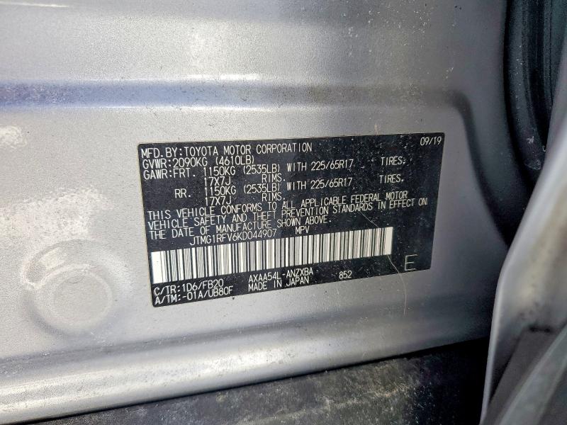 Aukcja sprzedaży 2019 Toyota Rav4, vin: JTMG1RFV6KD044907, numer aukcji: 78794145