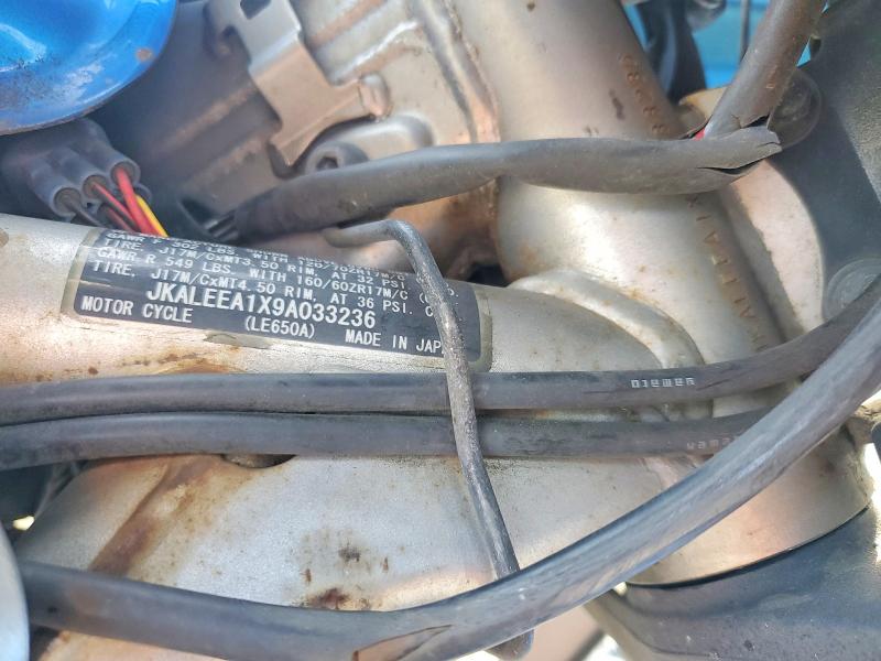 Aukcja sprzedaży 2009 Kawasaki Le650, vin: JKALEEA1X9A033236, numer aukcji: 76336445