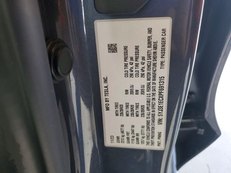 Aukcja sprzedaży 2023 Tesla Model 3, vin: 5YJ3E1ECXPF691315, numer aukcji: 76757135