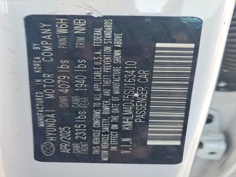 2025 Hyundai Elantra Hybrid მანქანა იყიდება აუქციონზე, vin: KMHLM4DJ5SU163410, აუქციონის ნომერი: 78668555