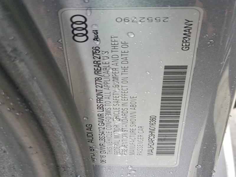 79019545 :رقم المزاد ، WAUH2AFC9HN016360 vin ، 2017 Audi A6 مزاد بيع