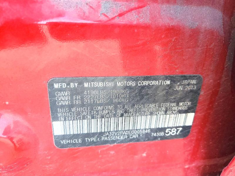 Aukcja sprzedaży 2014 Mitsubishi Lancer, vin: JA32V2FW2EU005846, numer aukcji: 78254705