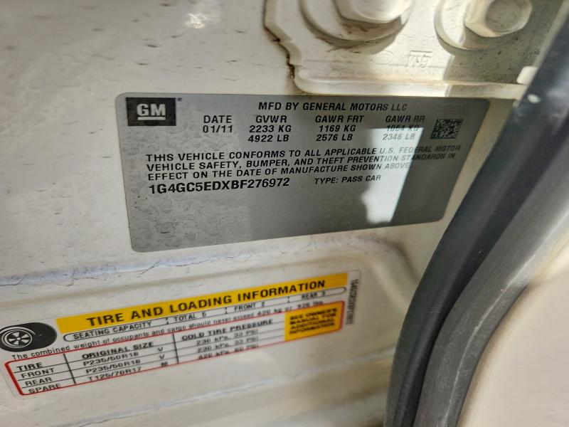 2011 Buick Lacrosse მანქანა იყიდება აუქციონზე, vin: 1G4GC5EDXBF276972, აუქციონის ნომერი: 77471825