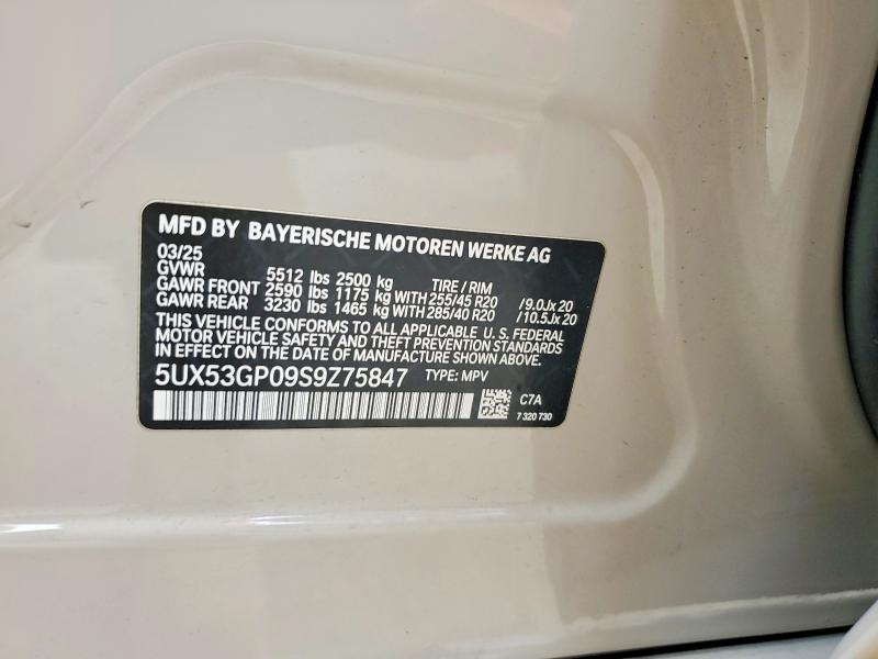 Продажа на аукционе авто 2025 Bmw X3, vin: 5UX53GP09S9Z75847, номер лота: 76989845