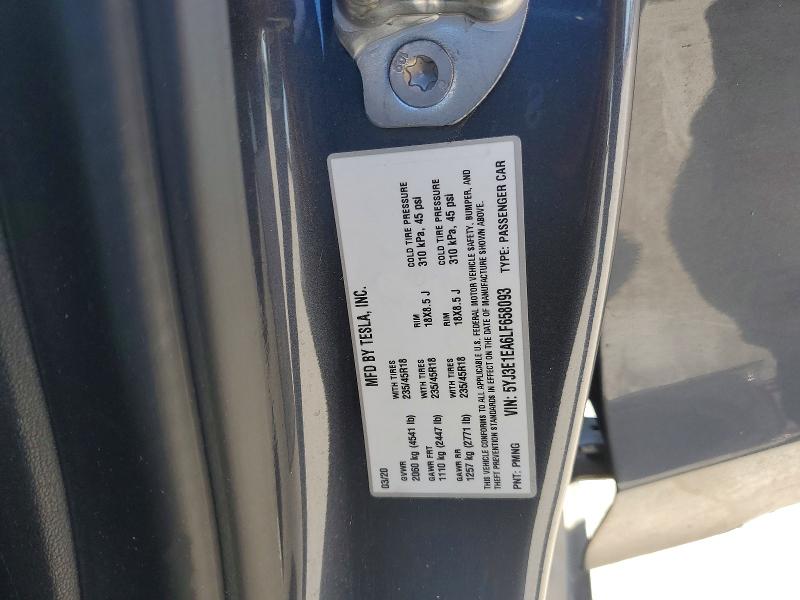 Продажа на аукционе авто 2020 Tesla Model 3, vin: 5YJ3E1EA6LF658093, номер лота: 77373295