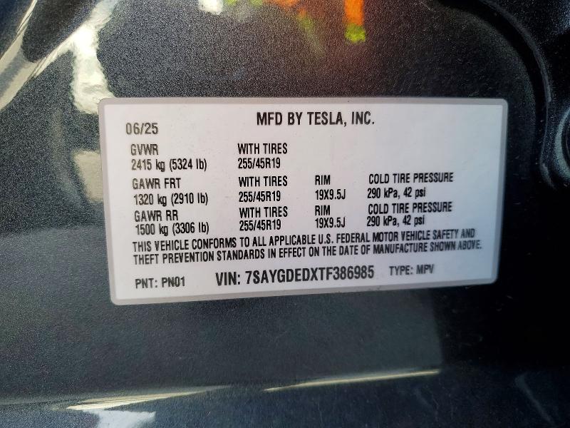 Aukcja sprzedaży 2026 Tesla Model Y, vin: 7SAYGDEDXTF386985, numer aukcji: 77321595