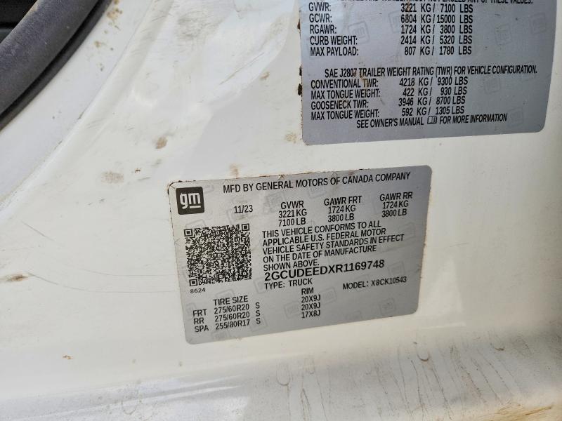 2024 Chevrolet Silverado მანქანა იყიდება აუქციონზე, vin: 2GCUDEEDXR1169748, აუქციონის ნომერი: 76904215