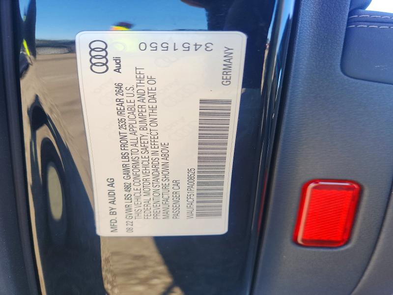 76113205 :رقم المزاد ، WAUFACF51PA008525 vin ، 2023 Audi A5 مزاد بيع