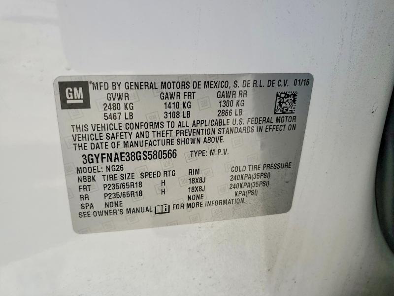 Продаж на аукціоні авто 2016 Cadillac Srx, vin: 3GYFNAE38GS580566, номер лоту: 78867355