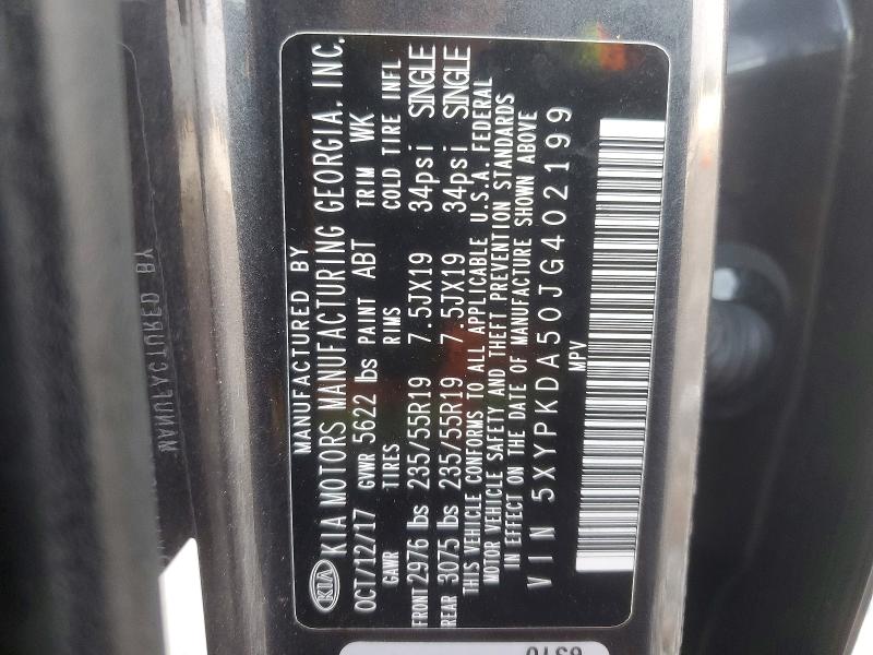 Продаж на аукціоні авто 2018 Kia Sorento, vin: 5XYPKDA50JG402199, номер лоту: 77855375