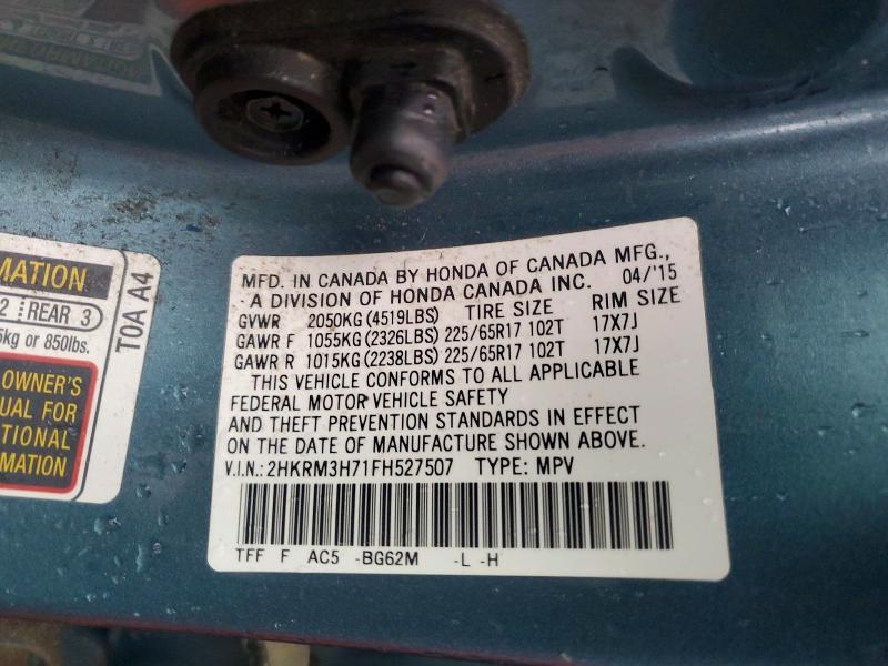 2015 Honda Cr-v მანქანა იყიდება აუქციონზე, vin: 2HKRM3H71FH527507, აუქციონის ნომერი: 77922755