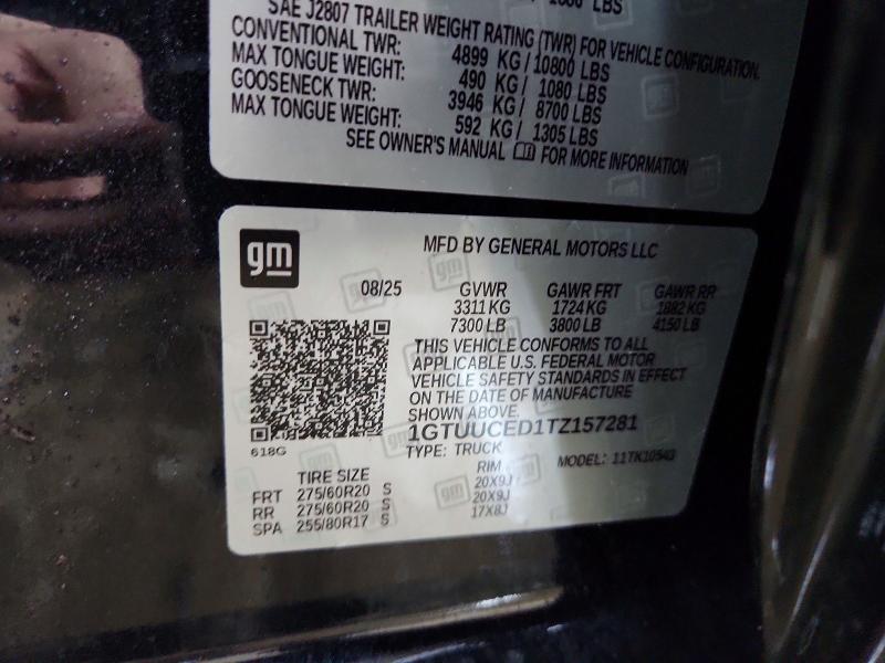 2026 Gmc Sierra მანქანა იყიდება აუქციონზე, vin: 1GTUUCED1TZ157281, აუქციონის ნომერი: 76441105
