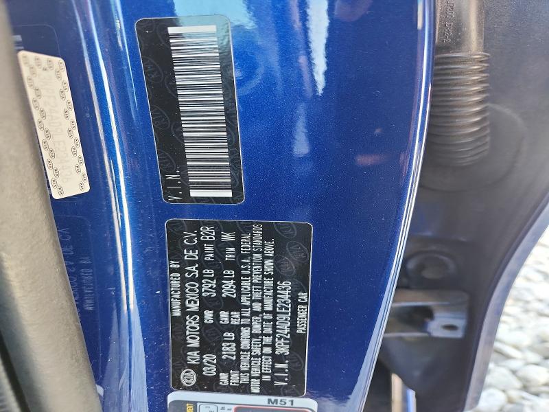 2020 Kia Forte მანქანა იყიდება აუქციონზე, vin: 3KPF24AD9LE234436, აუქციონის ნომერი: 78285465