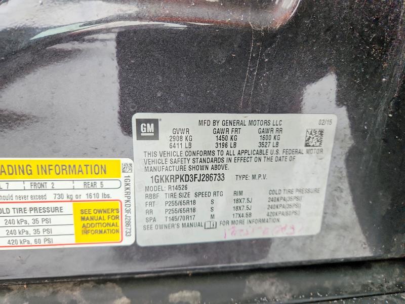 78044125 :رقم المزاد ، 1GKKRPKD3FJ286733 vin ، 2015 Gmc Acadia مزاد بيع