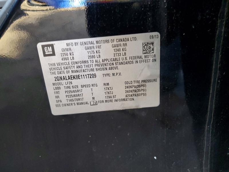 Aukcja sprzedaży 2014 Chevrolet Equinox, vin: 2GNALAEK8E1117209, numer aukcji: 78864905