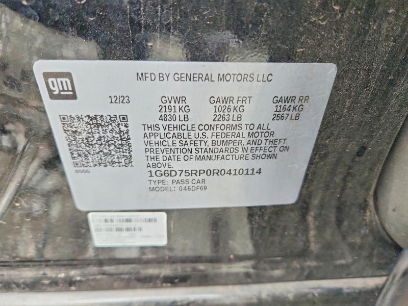 2024 Cadillac Ct4-v მანქანა იყიდება აუქციონზე, vin: 1G6D75RP0R0410114, აუქციონის ნომერი: 76024445