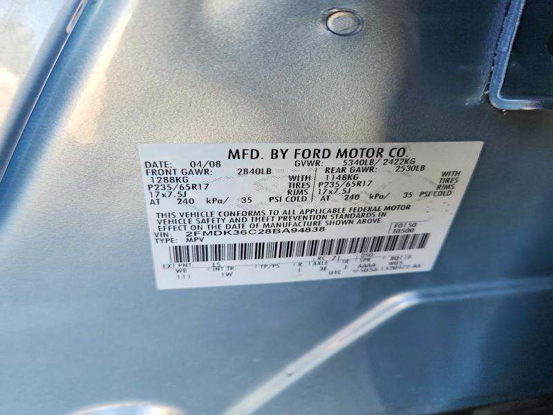 75680445 :رقم المزاد ، 2FMDK36C28BA94838 vin ، 2008 Ford Edge مزاد بيع
