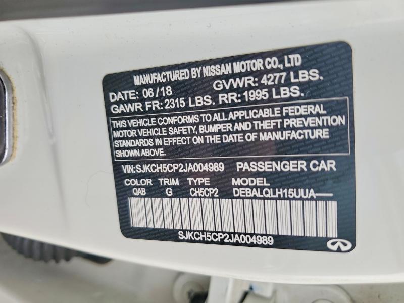 79550135 :رقم المزاد ، SJKCH5CP2JA004989 vin ، 2018 Infiniti Qx30 مزاد بيع