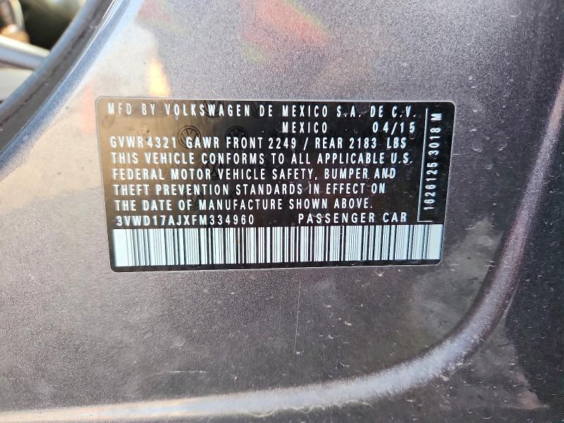 Продаж на аукціоні авто 2015 Volkswagen Jetta, vin: 3VWD17AJXFM334960, номер лоту: 79355575
