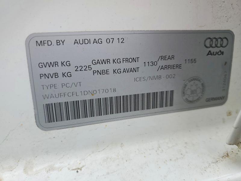 77747415 :رقم المزاد ، WAUFFCFL1DN017018 vin ، 2013 Audi A4 مزاد بيع