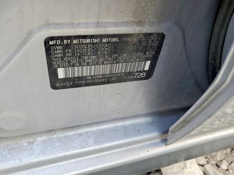 Продаж на аукціоні авто 2024 Mitsubishi Mirage, vin: ML32AWHJ4RH002616, номер лоту: 77175745