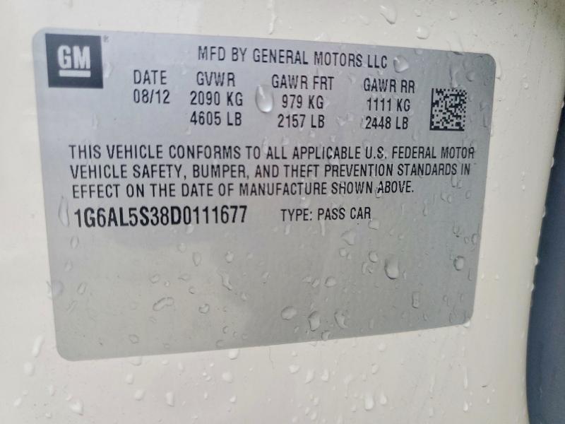 Aukcja sprzedaży 2013 Cadillac Ats, vin: 1G6AL5S38D0111677, numer aukcji: 78773865