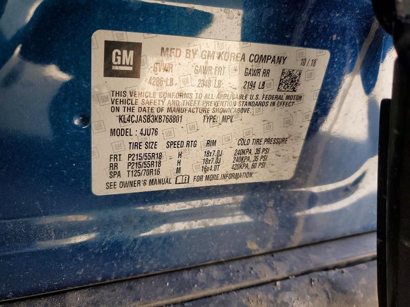 Продаж на аукціоні авто 2019 Buick Encore, vin: KL4CJASB3KB768801, номер лоту: 78284755