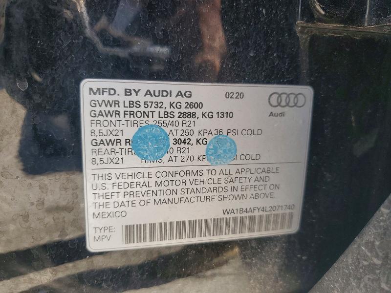 Продаж на аукціоні авто 2020 Audi Sq5, vin: WA1B4AFY4L2071740, номер лоту: 75875155