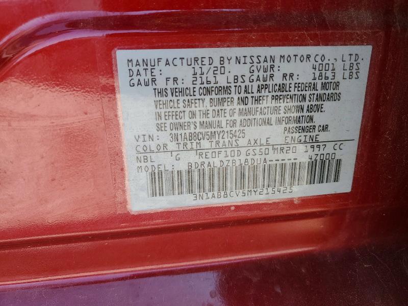 Aukcja sprzedaży 2021 Nissan Sentra, vin: 3N1AB8CV5MY215425, numer aukcji: 78087695