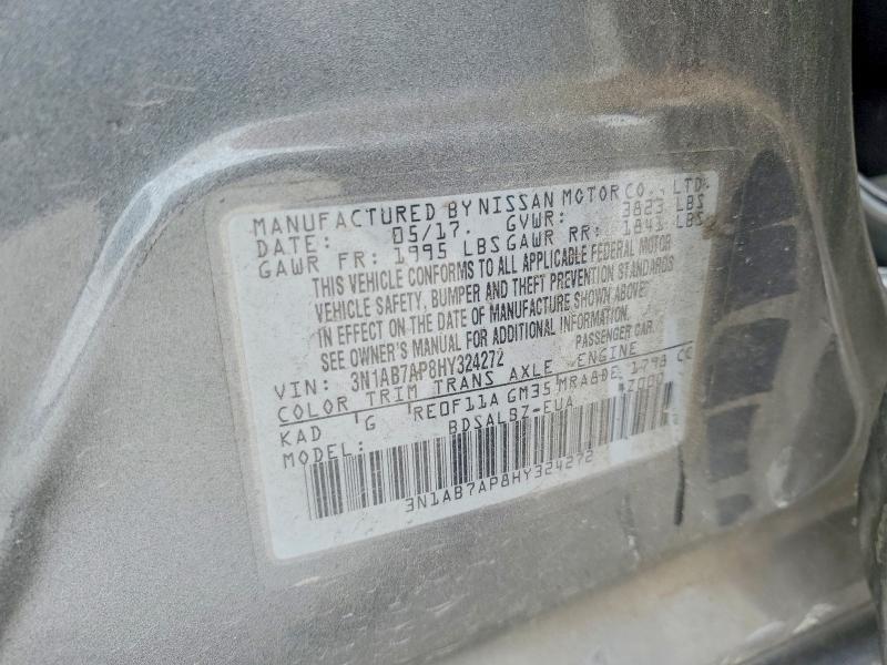 Продаж на аукціоні авто 2017 Nissan Sentra, vin: 3N1AB7AP8HY324272, номер лоту: 78683795