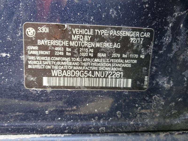 Продажа на аукционе авто 2018 Bmw 330, vin: WBA8D9G54JNU72281, номер лота: 78678385