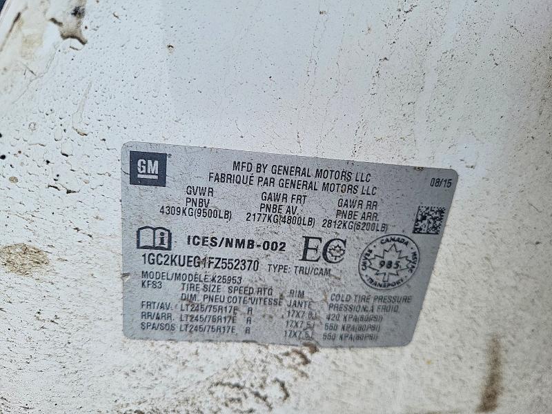 73665405 :رقم المزاد ، 1GC2KUEG1FZ552370 vin ، 2015 Chevrolet Silverado مزاد بيع