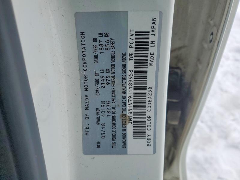 2018 Mazda 3 მანქანა იყიდება აუქციონზე, vin: JM1BN1V79J1189958, აუქციონის ნომერი: 78165095