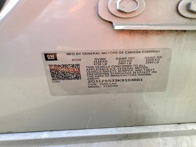 Aukcja sprzedaży 2019 Chevrolet Impala, vin: 2G11Z5S33K9104661, numer aukcji: 77740755