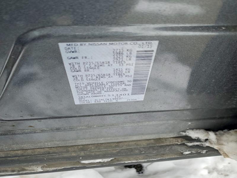 75076125 :رقم المزاد ، 5N1AL0MN0FC513401 vin ، 2015 Infiniti Qx60 مزاد بيع