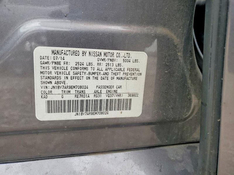 76899905 :رقم المزاد ، JN1BV7AR9EM708024 vin ، 2014 Infiniti Q50 مزاد بيع