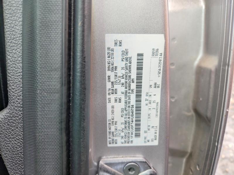 Продажа на аукционе авто 2017 Ford Escape, vin: 1FMCU0F74HUB49758, номер лота: 77986445