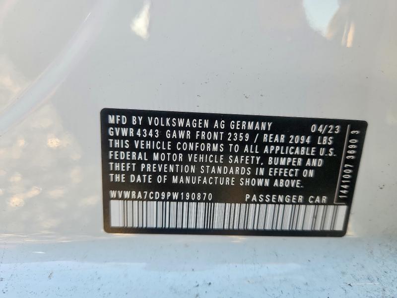 Продажа на аукционе авто 2023 Volkswagen Gti, vin: WVWRA7CD9PW190870, номер лота: 75616155